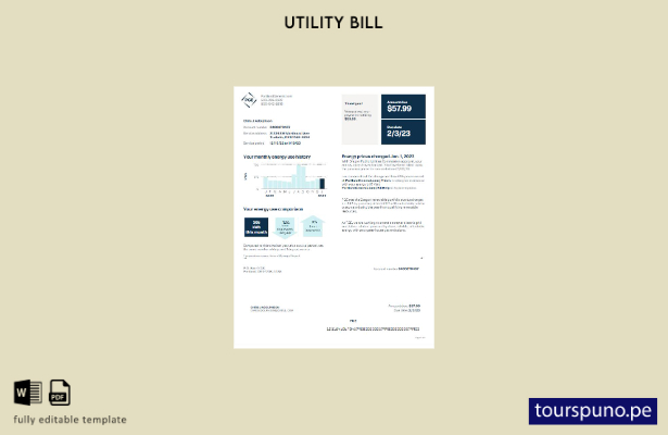 lista para imprimir plantilla de factura de servicios públicos PGE de EE. UU.